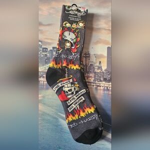 Ed Hardy Skull & Flames 2 Pairs Crew Socks NWT